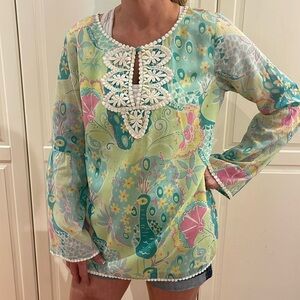 Lilly Pulitzer Small Tunic Peacock design